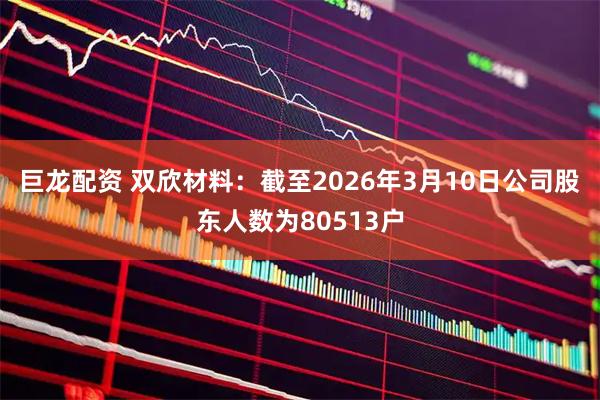 巨龙配资 双欣材料：截至2026年3月10日公司股东人数为80513户