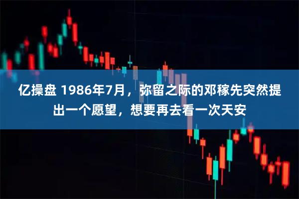 亿操盘 1986年7月，弥留之际的邓稼先突然提出一个愿望，想要再去看一次天安