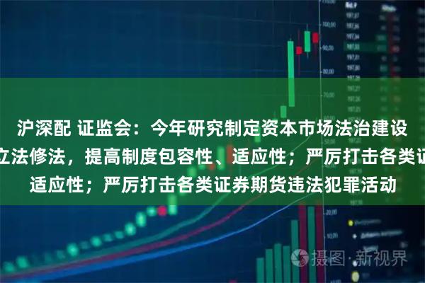 沪深配 证监会：今年研究制定资本市场法治建设规划，加快重点领域立法修法，提高制度包容性、适应性；严厉打击各类证券期货违法犯罪活动