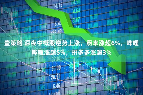 壹策略 深夜中概股逆势上涨，蔚来涨超6%，哔哩哔哩涨超5%，拼多多涨超3%